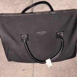 Jimmy Choo Black Duffel Travel Bag